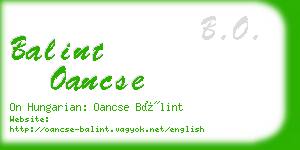 balint oancse business card